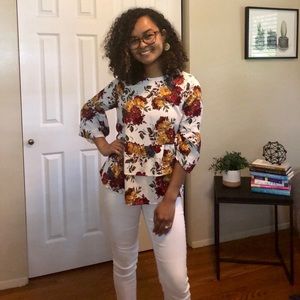 Floral Ruffle Top, size S